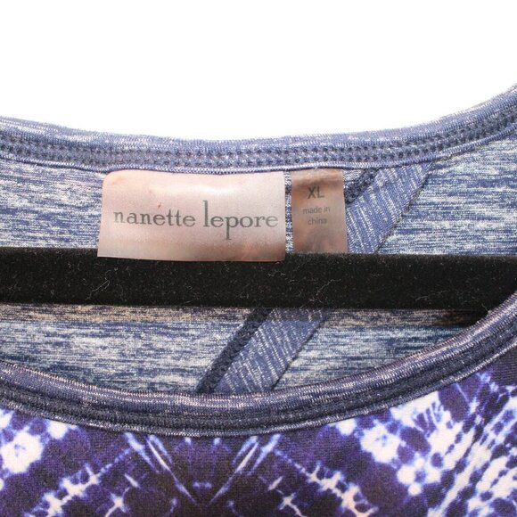 Nanette Lepore Activewear Sports Bra Top XL Navy Pink Geometric Print - Picture 7 of 7